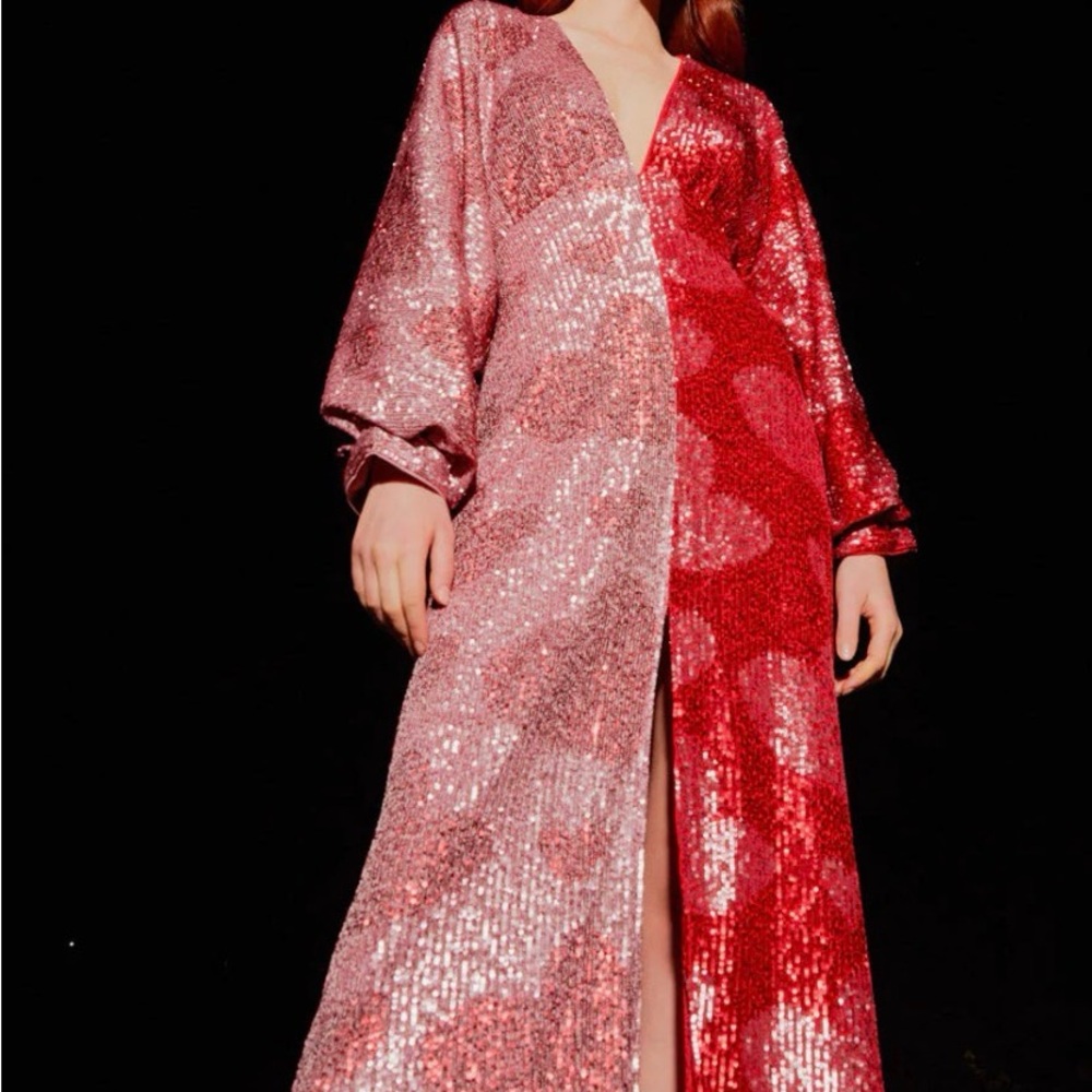 Farm Rio Red Sequin Heart Dress